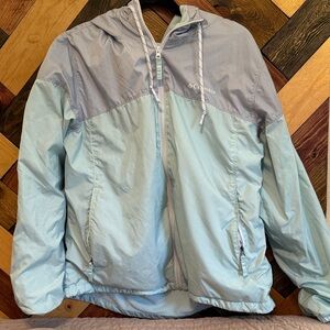 Columbia Sky Blue and Gray Hooded Jacket